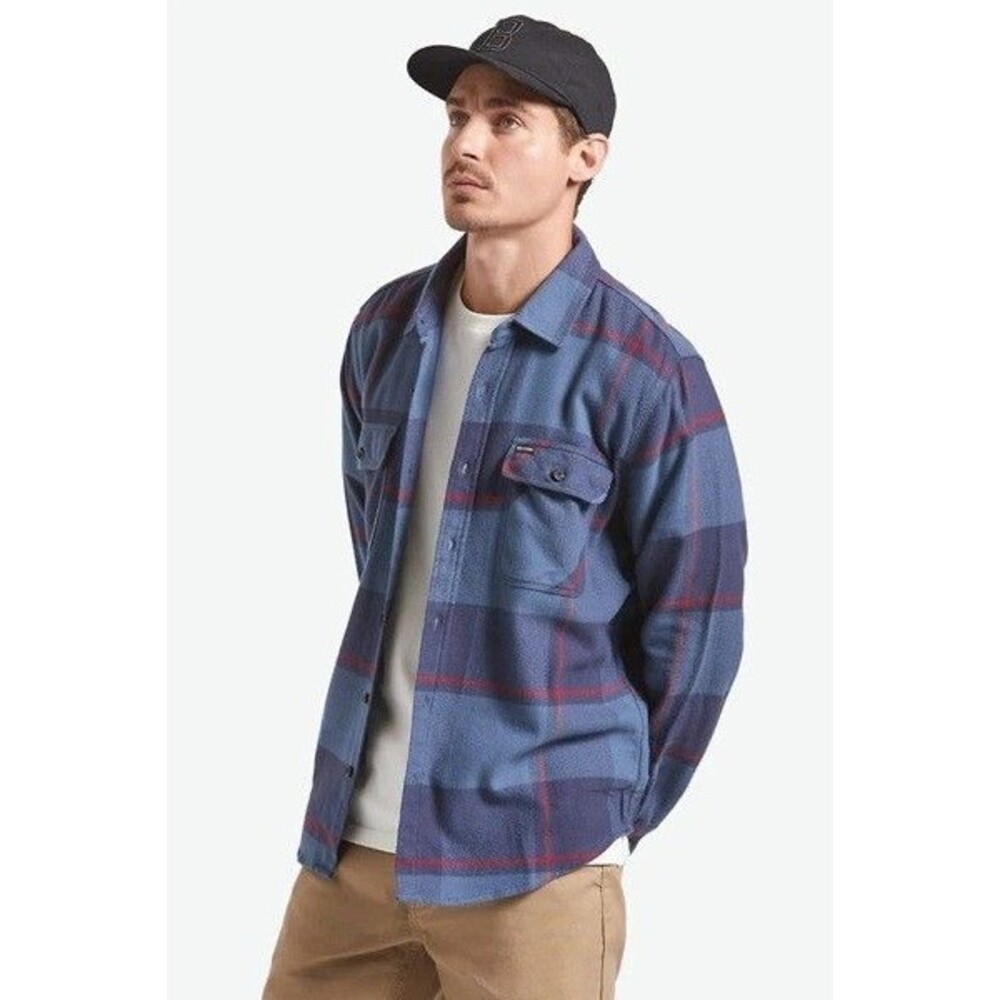 NWT Brixton Bowery Midweight Standard Fit Layering Flannel Shacket Men's Size M